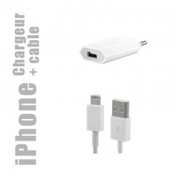 Chargeur secteur + câble lightning (charge et synchronisation) pour iphone et ipad