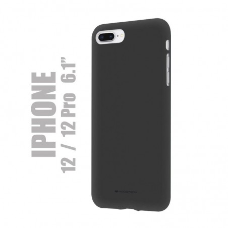 Coque premium "soft feeling" pour iPhone 12 et 1é Pro - Noire