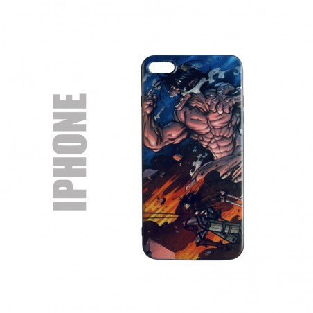 Coque manga pour iphone en gel silicone souple et au motif l'attaque des titans