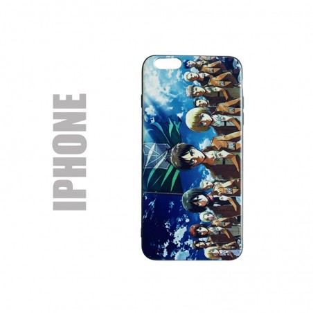 Coque manga pour iphone en gel silicone souple et au motif l'attaque des titans