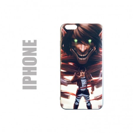 Coque manga pour iphone en gel silicone souple et au motif l'attaque des titans