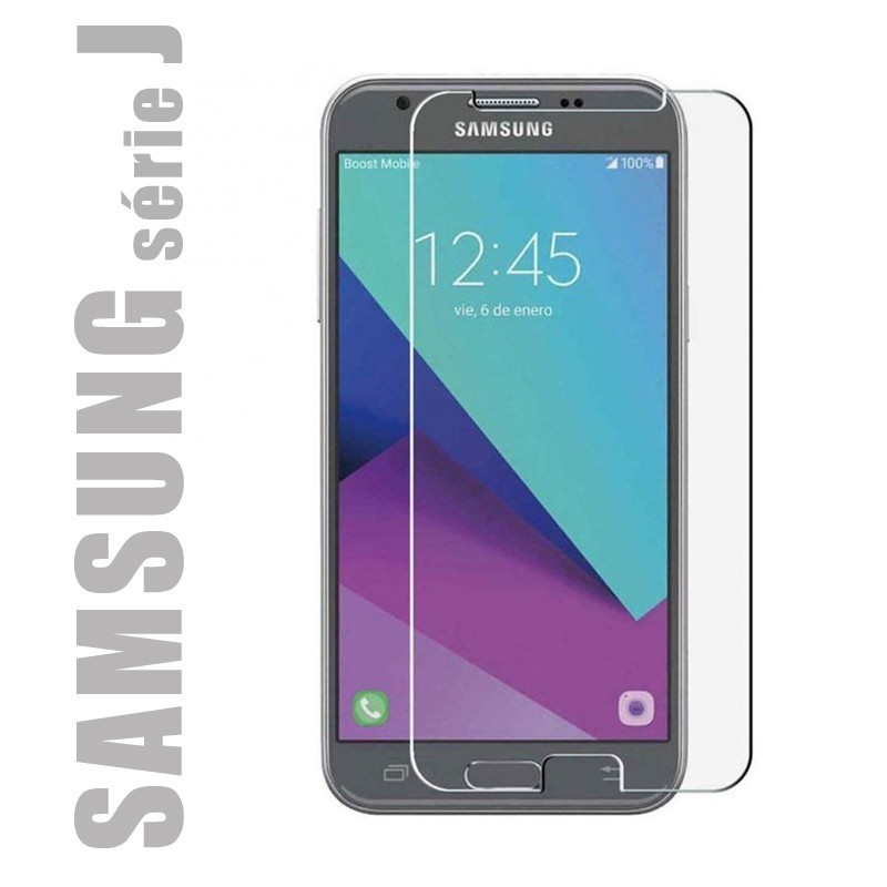 Protection d'écran en verre trempé pour smartphone Samsung Galaxy Série J
