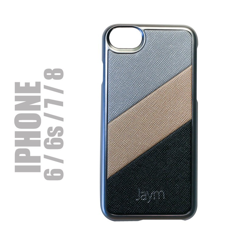 Coque de protection rigide gris beige, collection "La French" compatible avec les iPhones 6, 6s, 7 et 8
