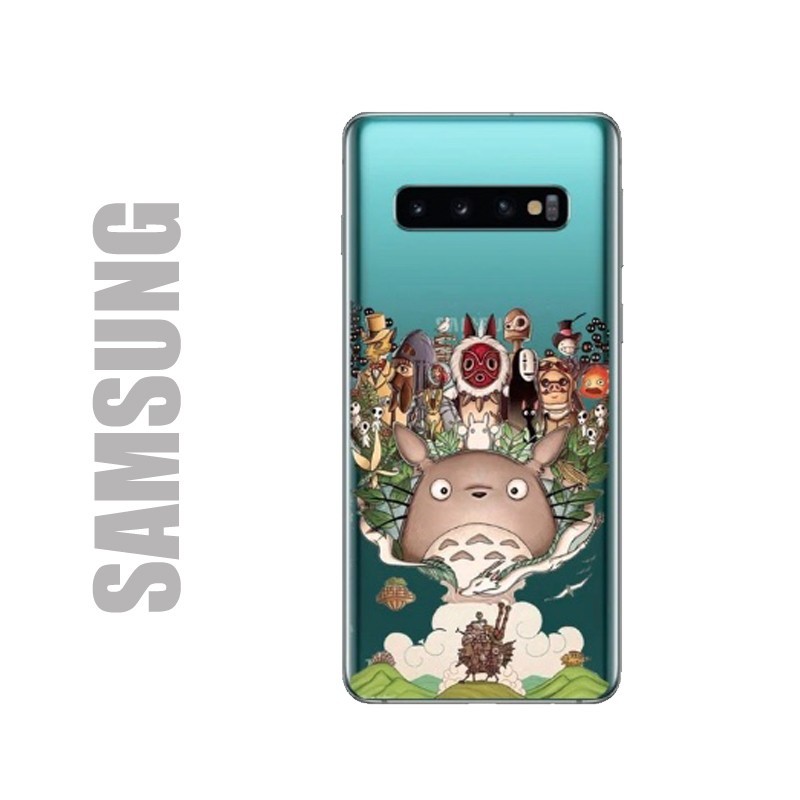 Coque de protection pour smartphones Samsung en gel silicone souple et à l'effigie des personnages du studio Ghibli
