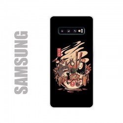 Coque de protection pour smartphones Samsung en gel silicone souple et au motif Totoro ramen
