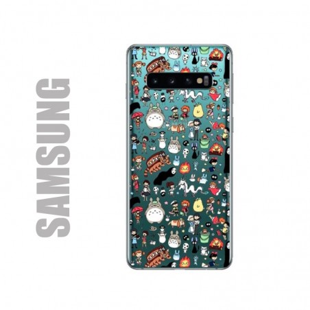 Coque de protection pour smartphones Samsung en gel silicone souple et à l'effigie des personnages du studio Ghibli