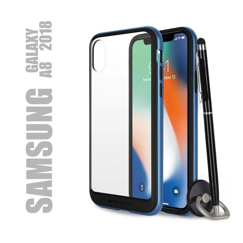 Coque rigide premium - X-Bumper bleue pour Samsung Galaxy A8 2018
