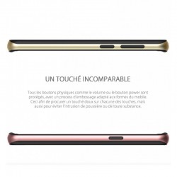 Coque Premium rigide X-bumper or rose et dos transparent pour iphone 7 et 8